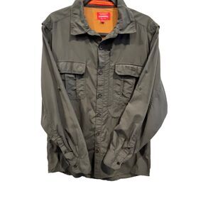 Bear Grylls Craghoppers Men's Shirt UK Large Gray Vented Button Down Long Sleeve